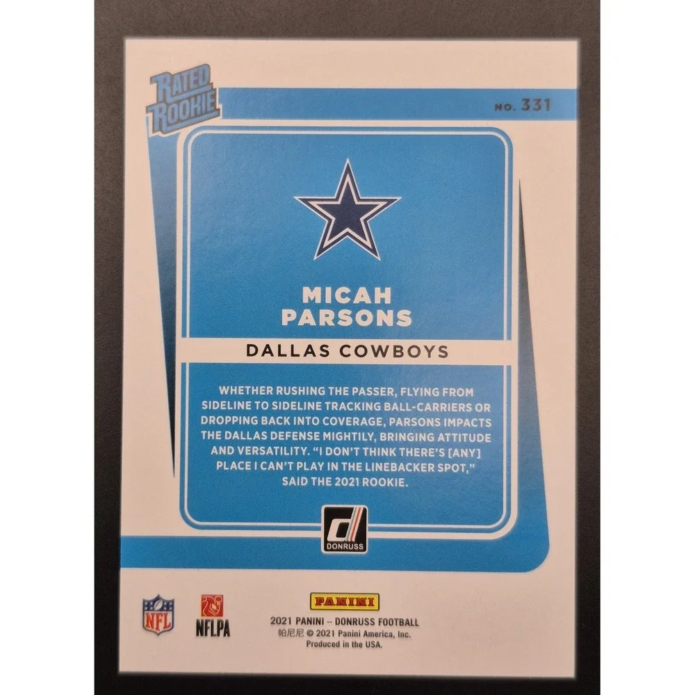 Prestige Dak Prescott (RC) & Donruss Micah Parsons (RC) Cowboys 2 Card Lot